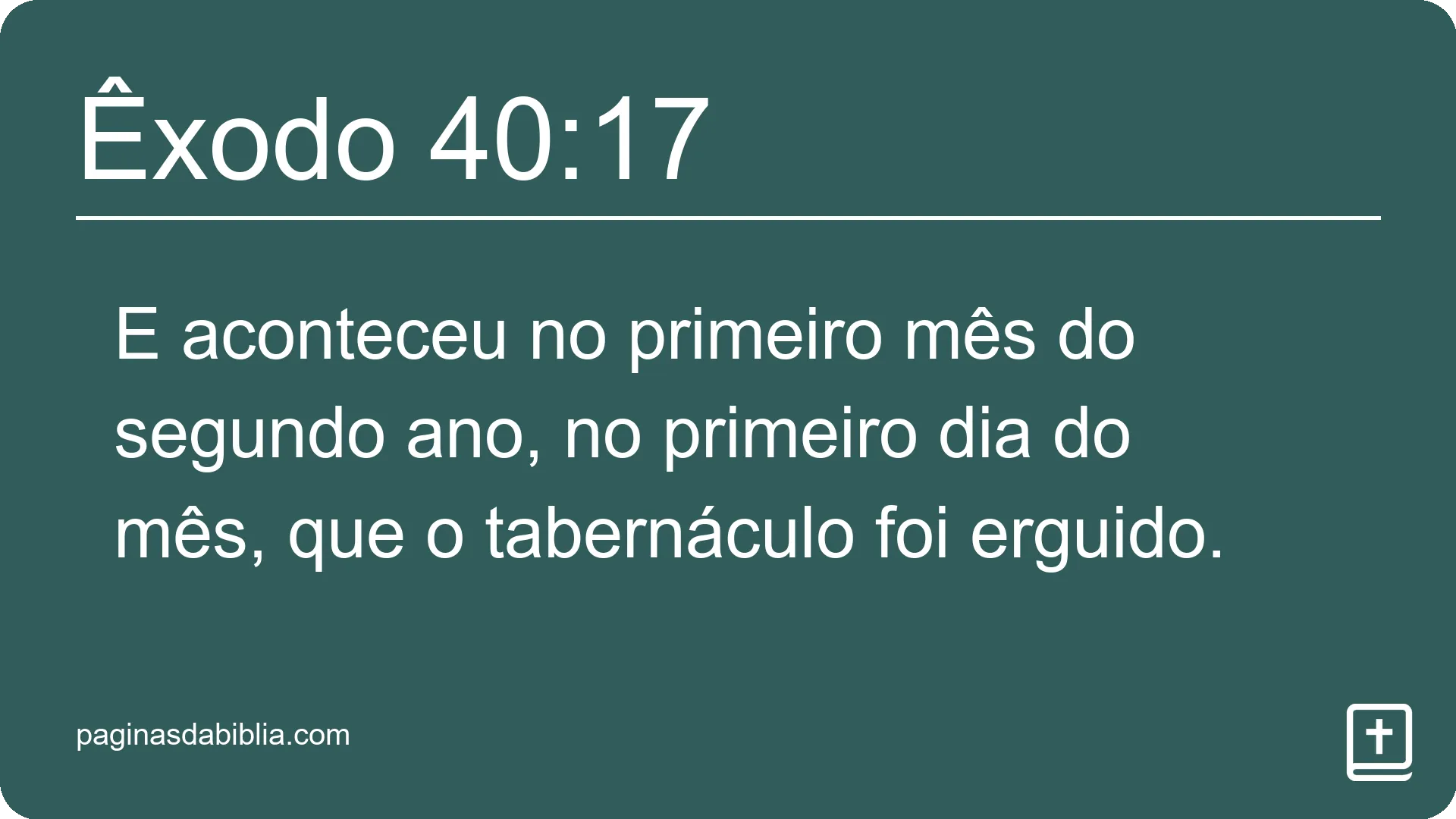 Êxodo 40:17