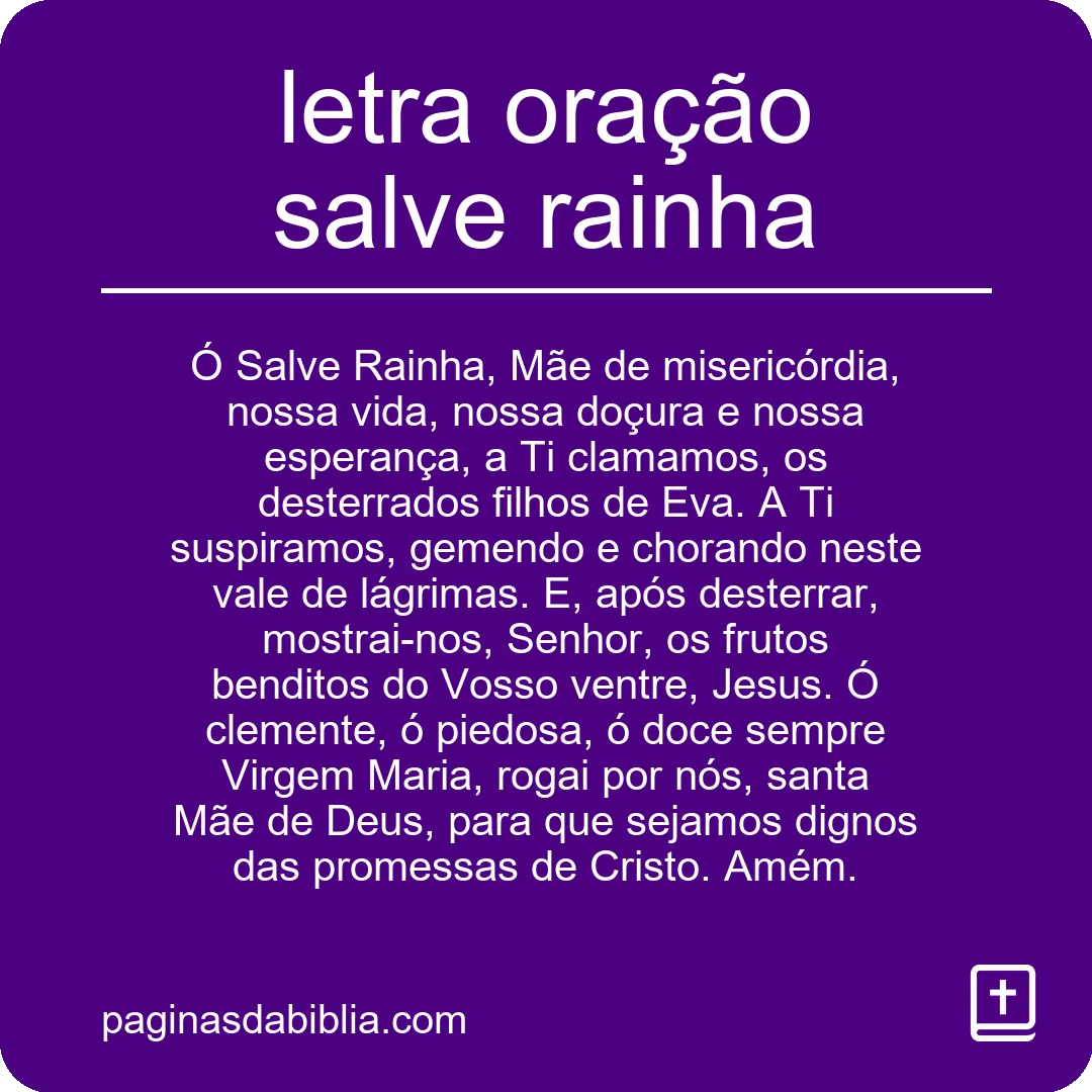 letra oração salve rainha