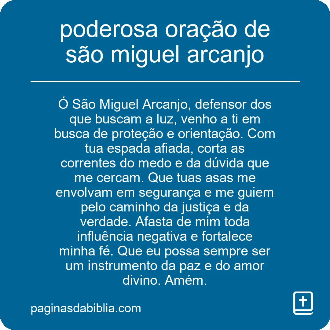 poderosa oração de são miguel arcanjo