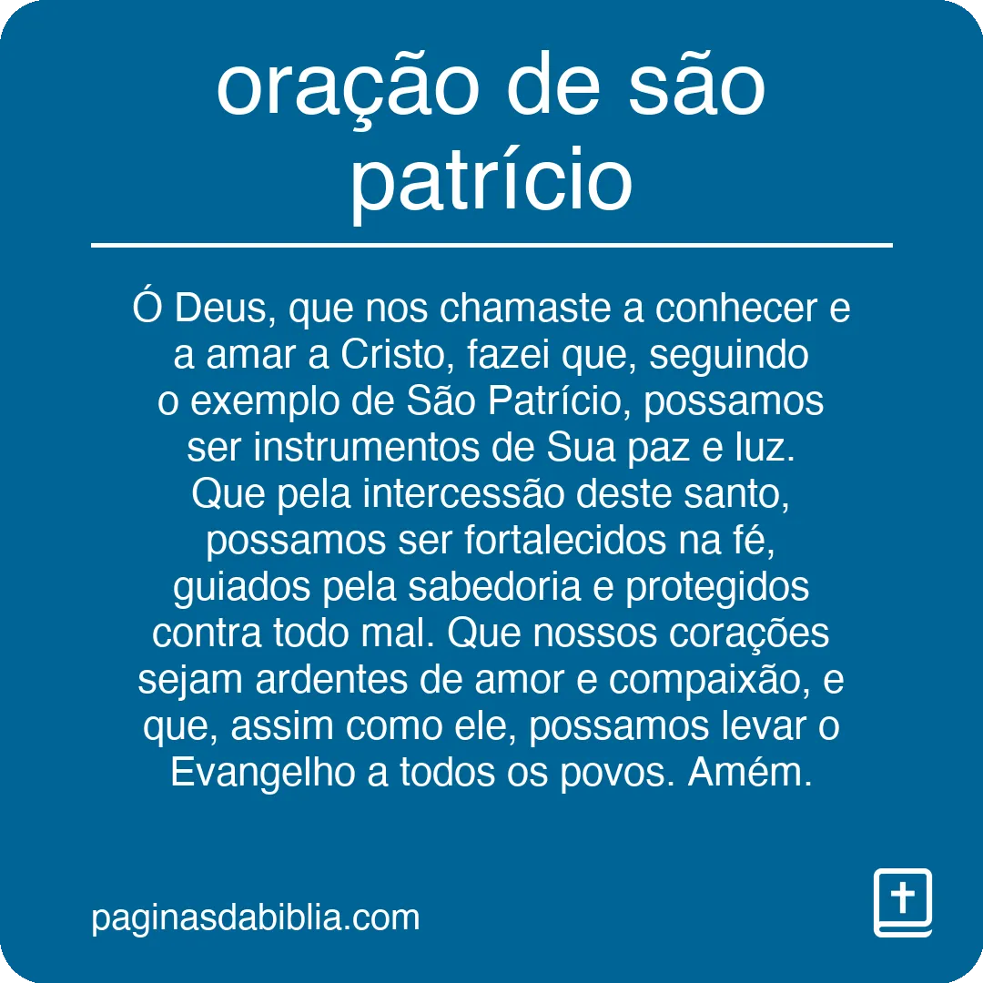 oração de são patrício