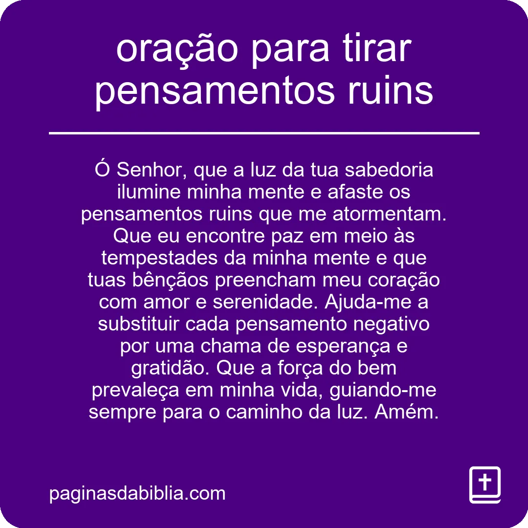 oração para tirar pensamentos ruins