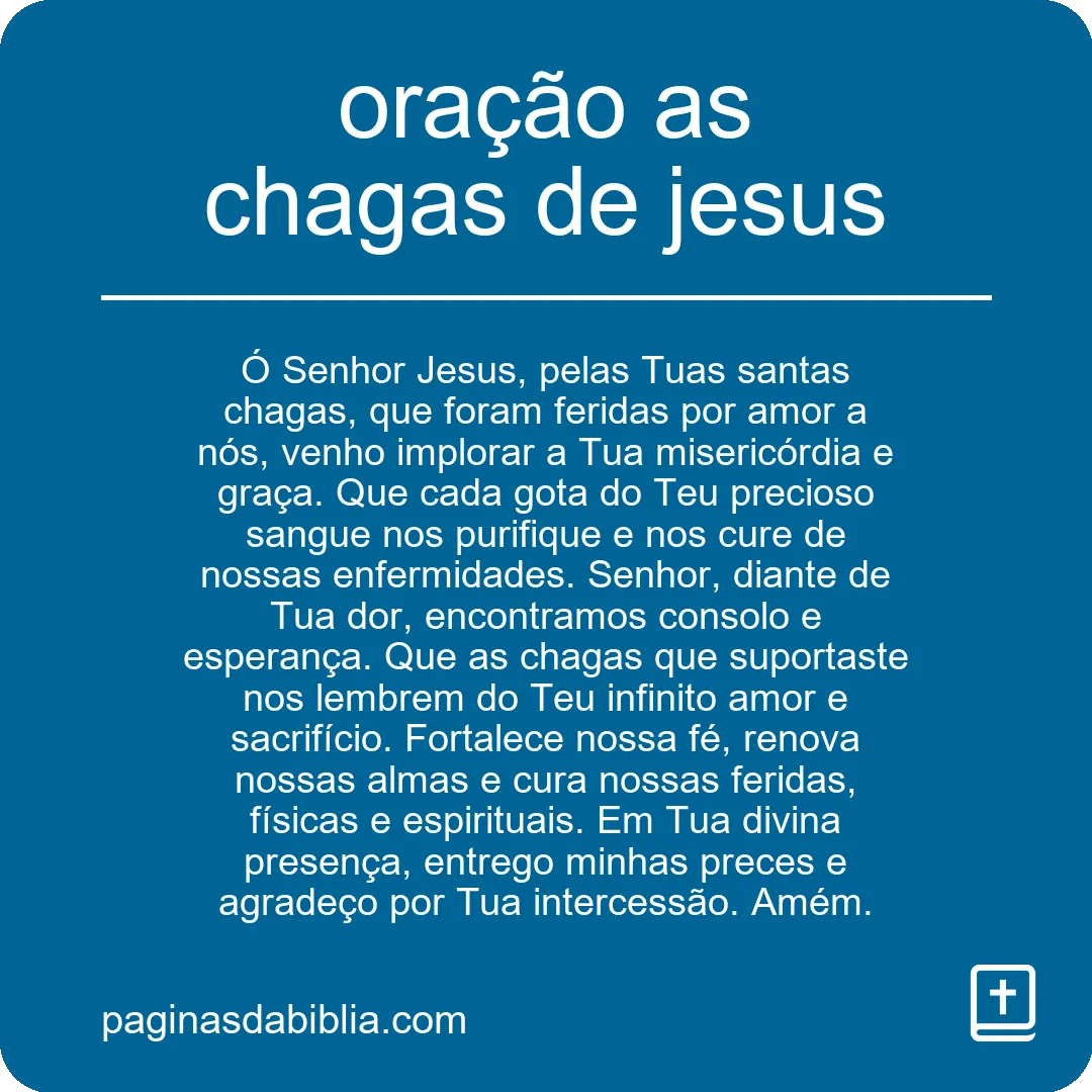 oração as chagas de jesus