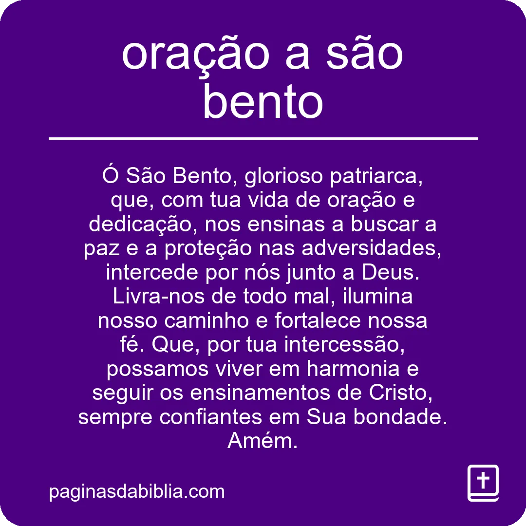 oração a são bento