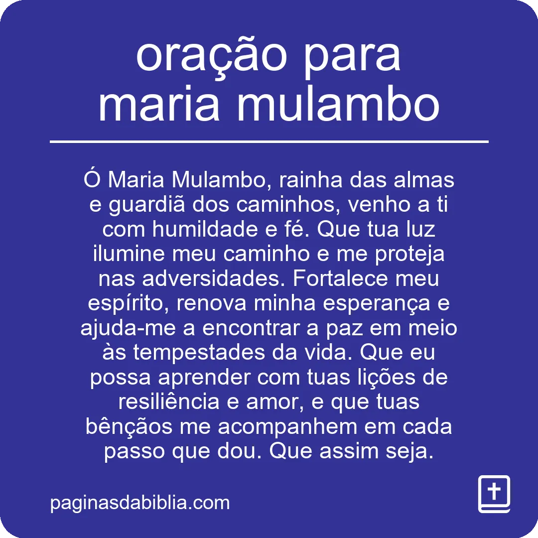 oração para maria mulambo