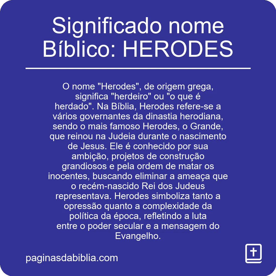 Significado nome Bíblico: HERODES