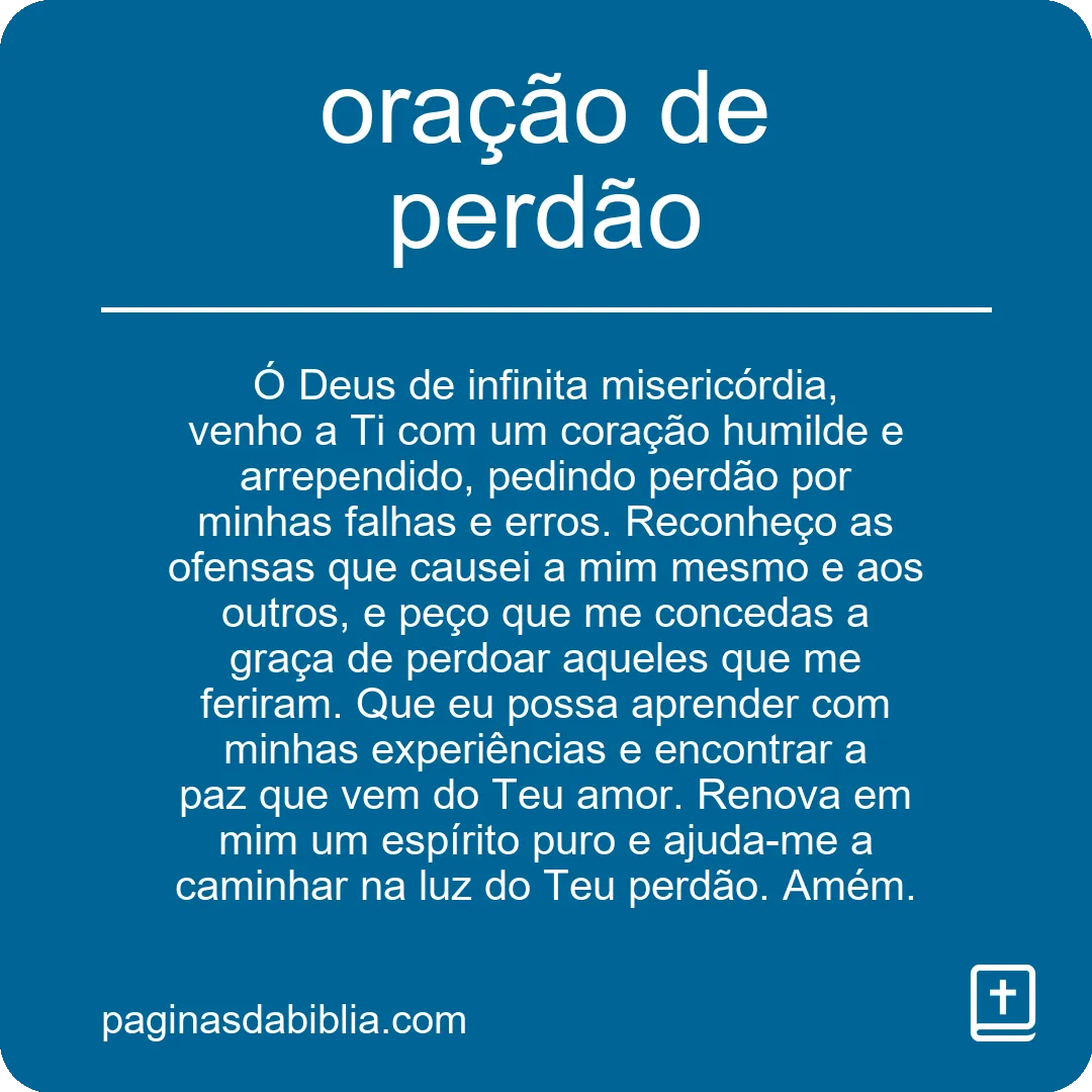 oração de perdão