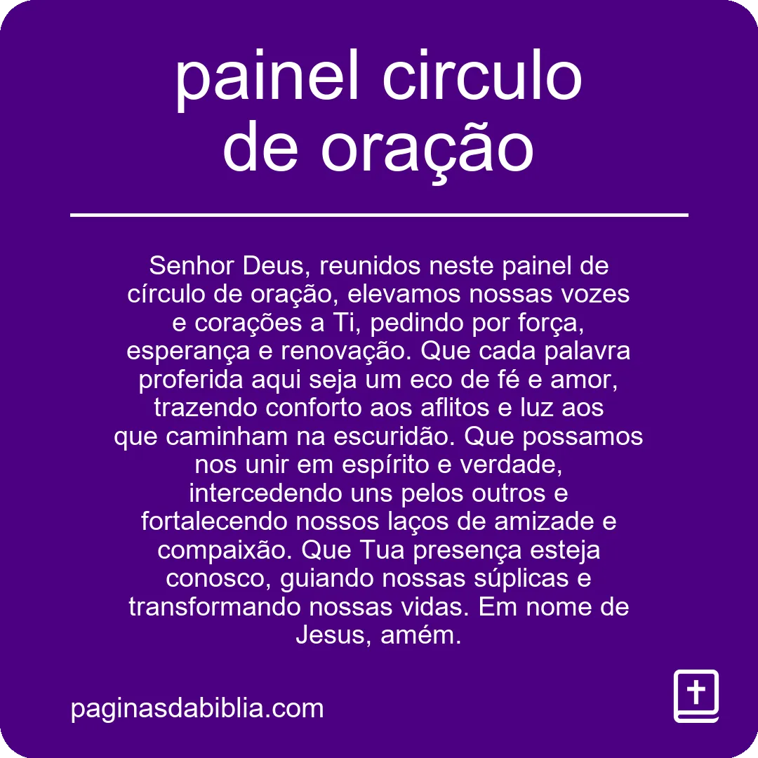 painel circulo de oração