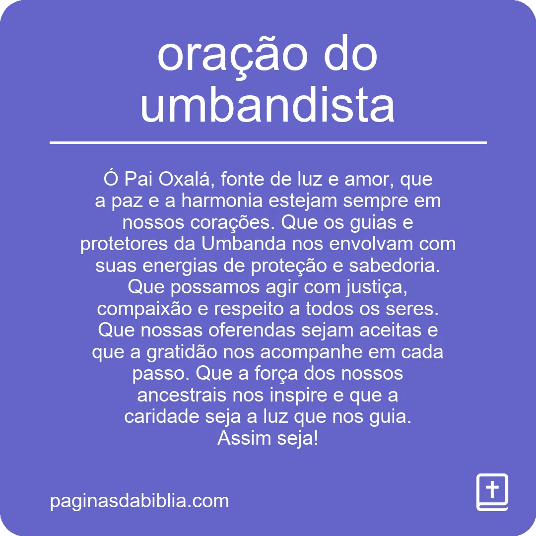 oração do umbandista