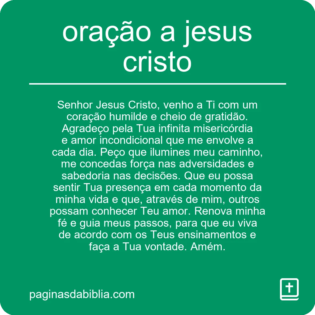 oração a jesus cristo