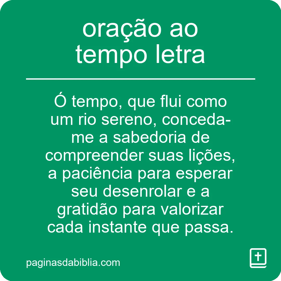 oração ao tempo letra