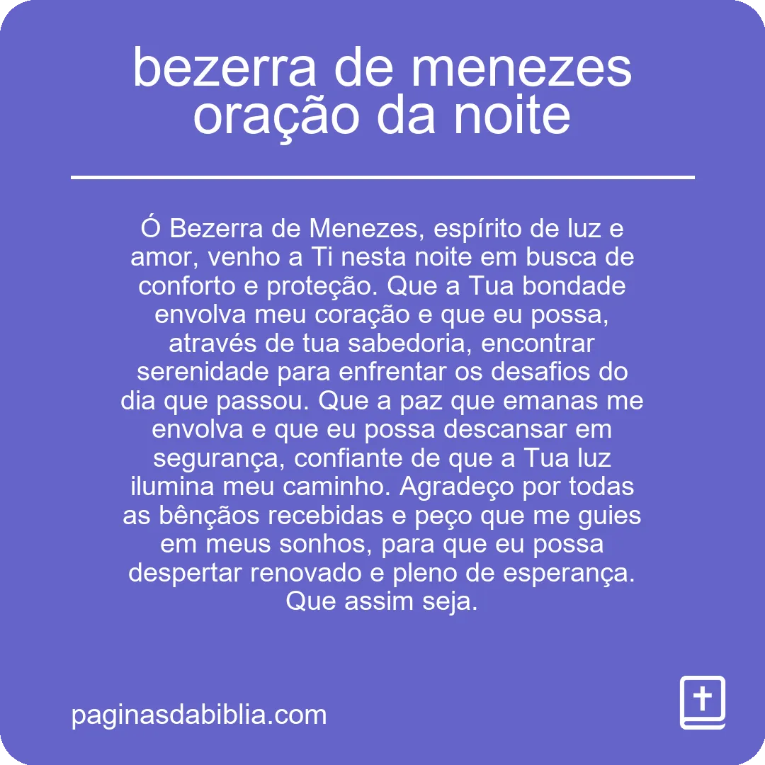 bezerra de menezes oração da noite