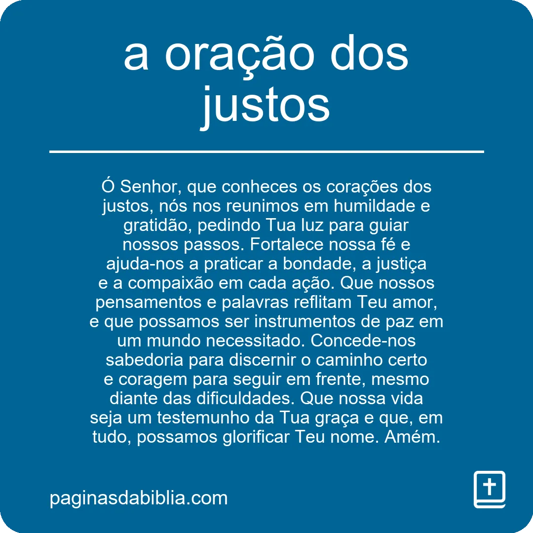 a oração dos justos