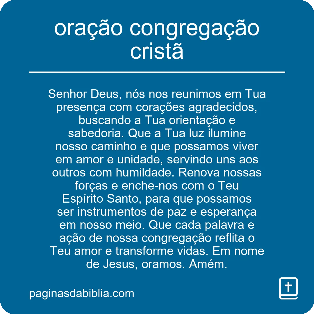 oração congregação cristã