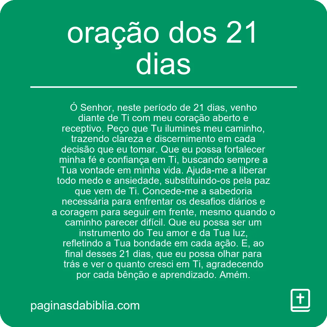 oração dos 21 dias