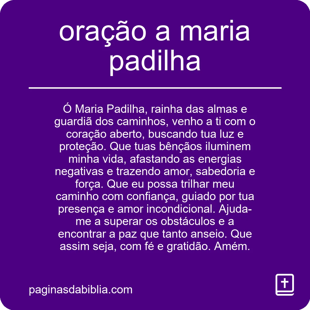 oração a maria padilha