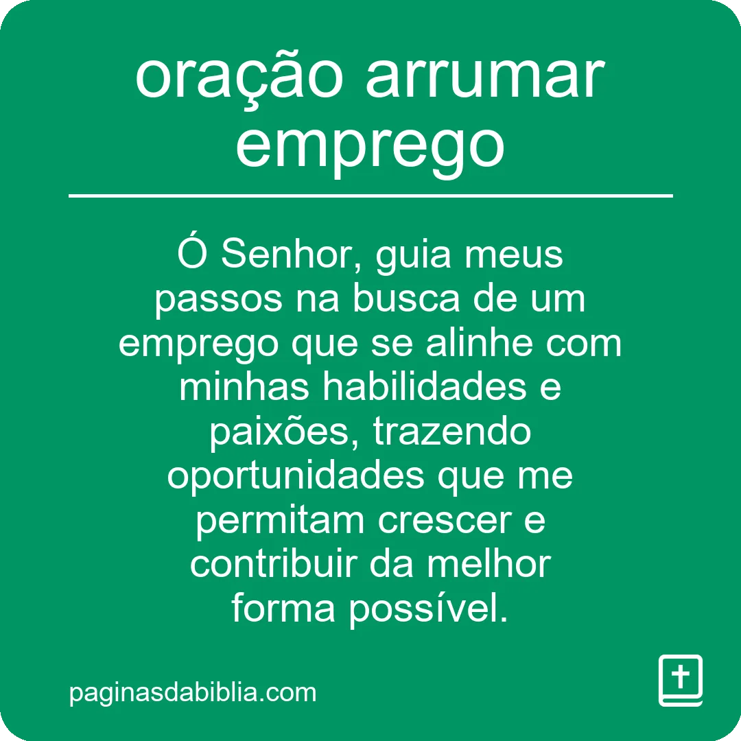 oração arrumar emprego