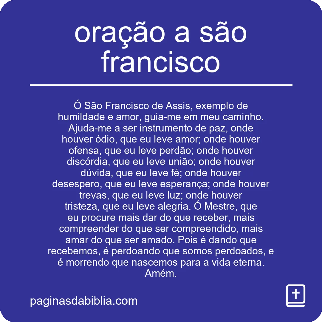 oração a são francisco