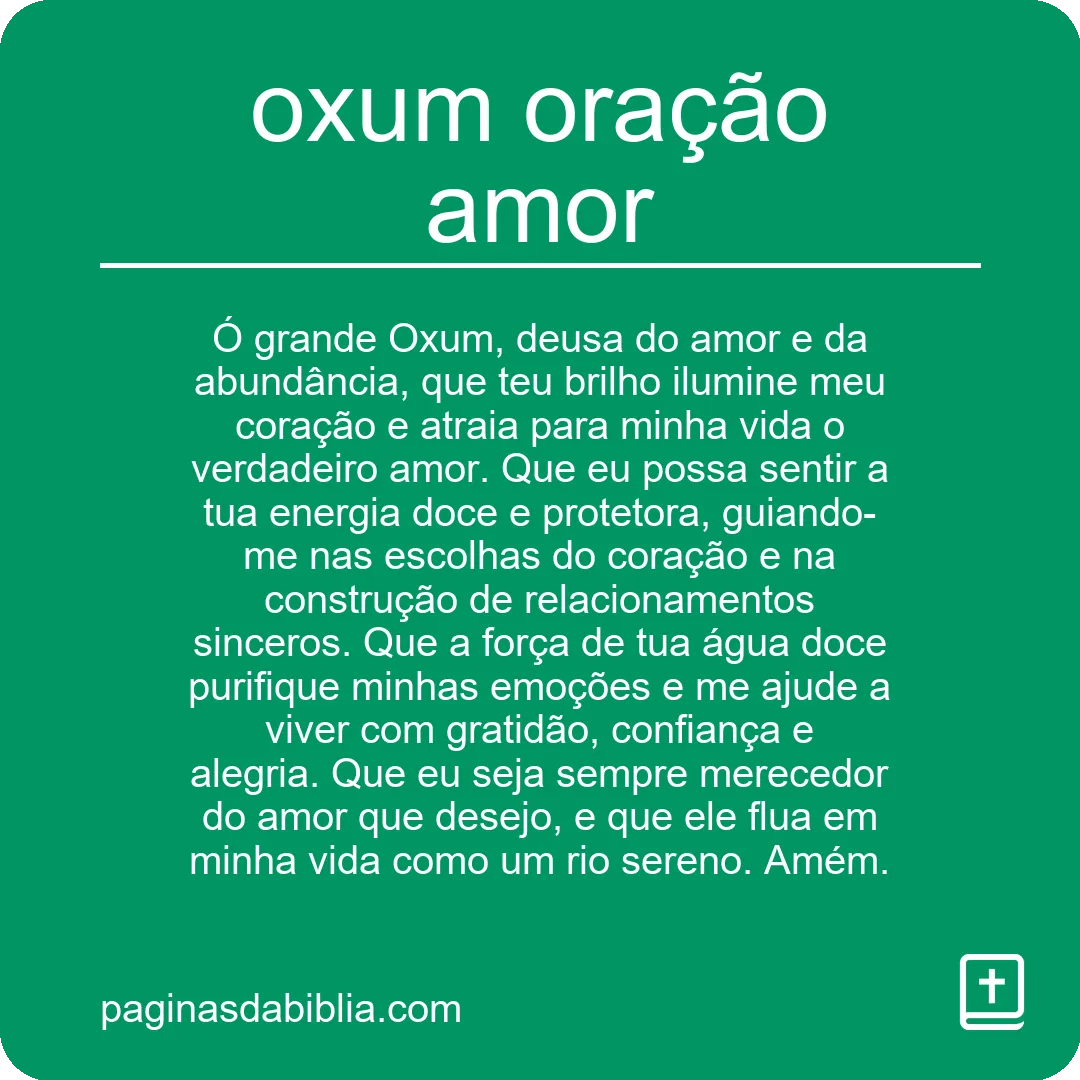 oxum oração amor