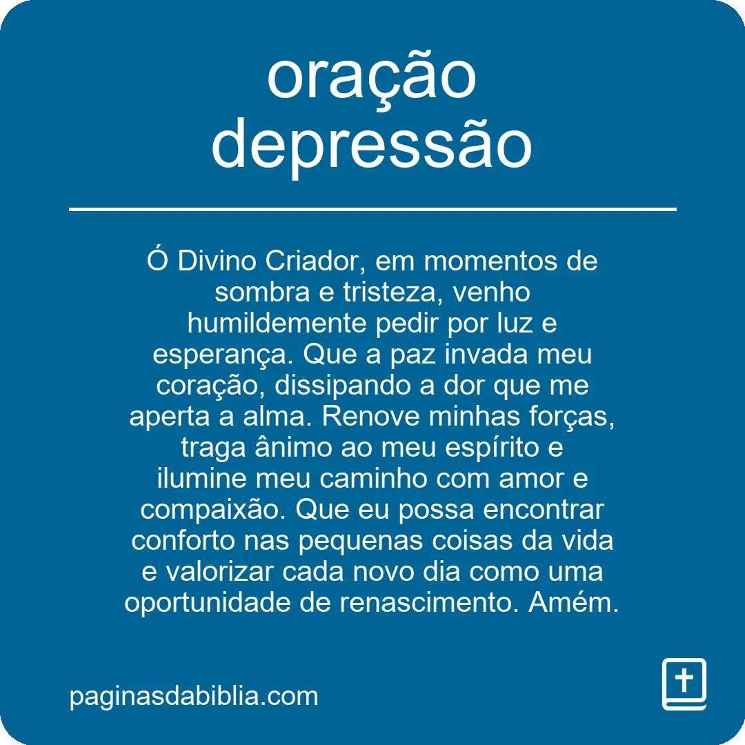 oração depressão