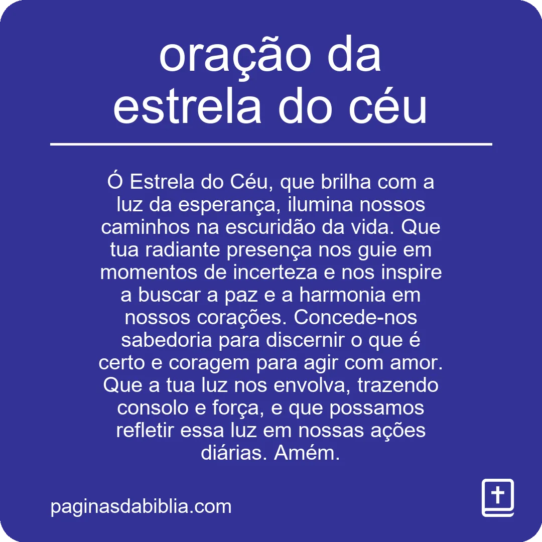 oração da estrela do céu