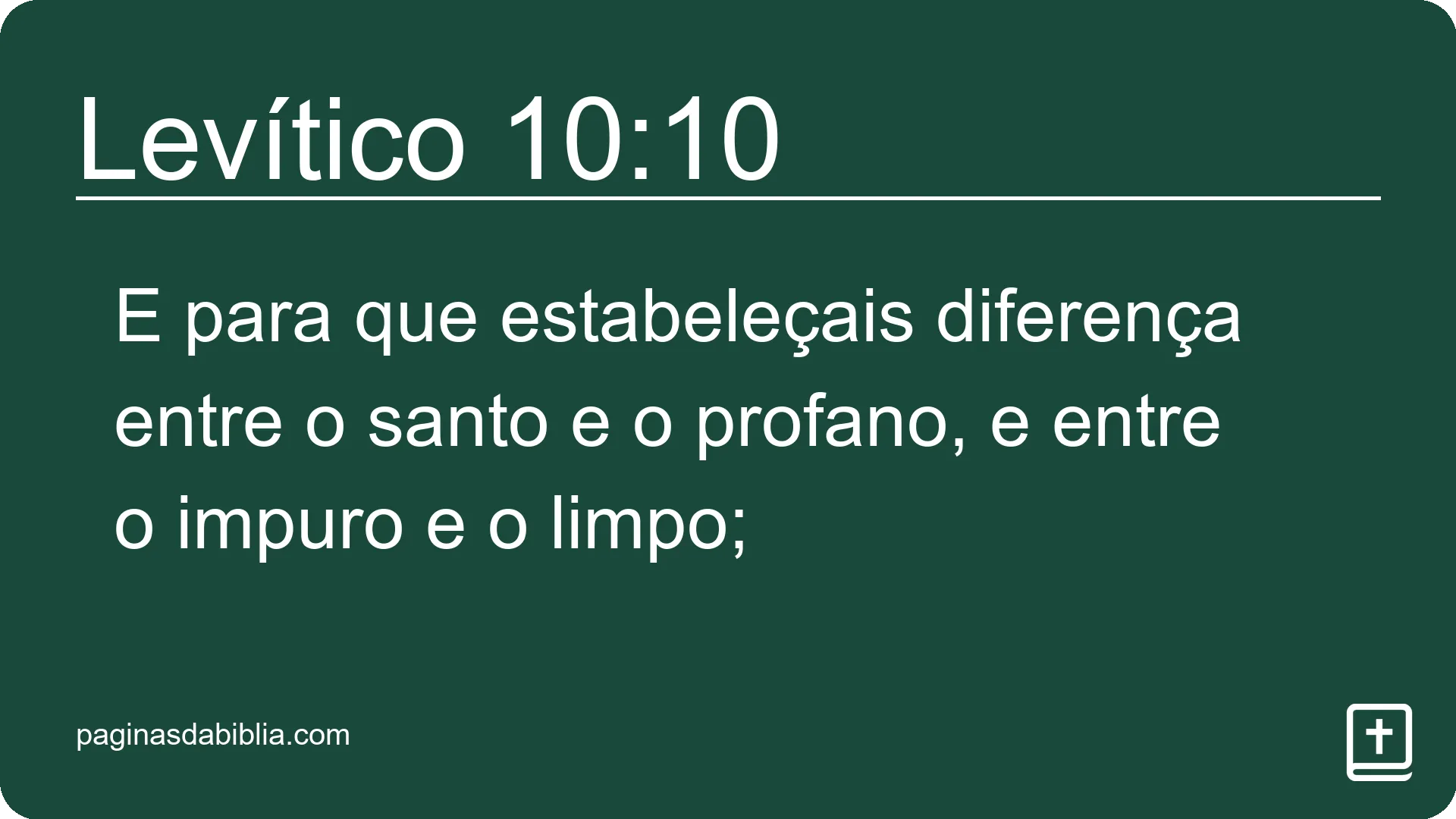 Levítico 10:10