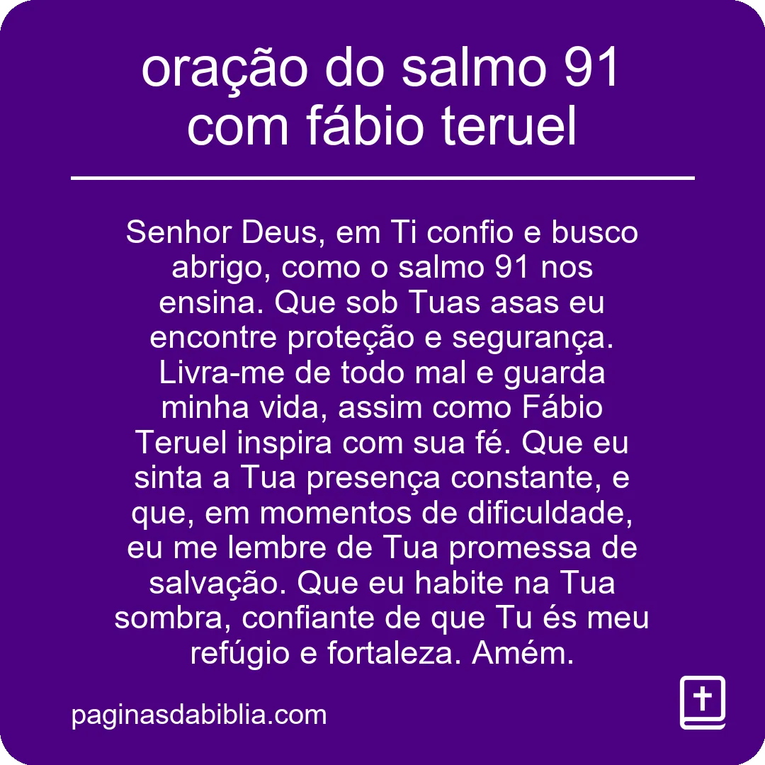 oração do salmo 91 com fábio teruel