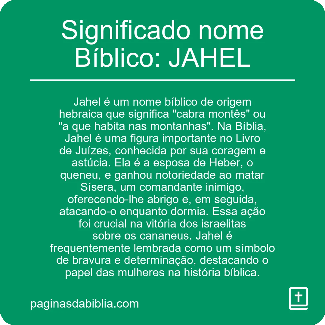 Significado nome Bíblico: JAHEL