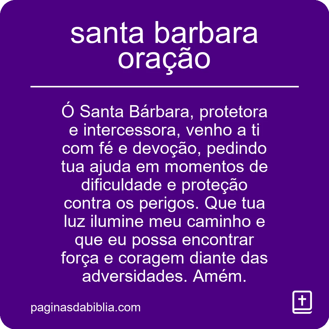 santa barbara oração