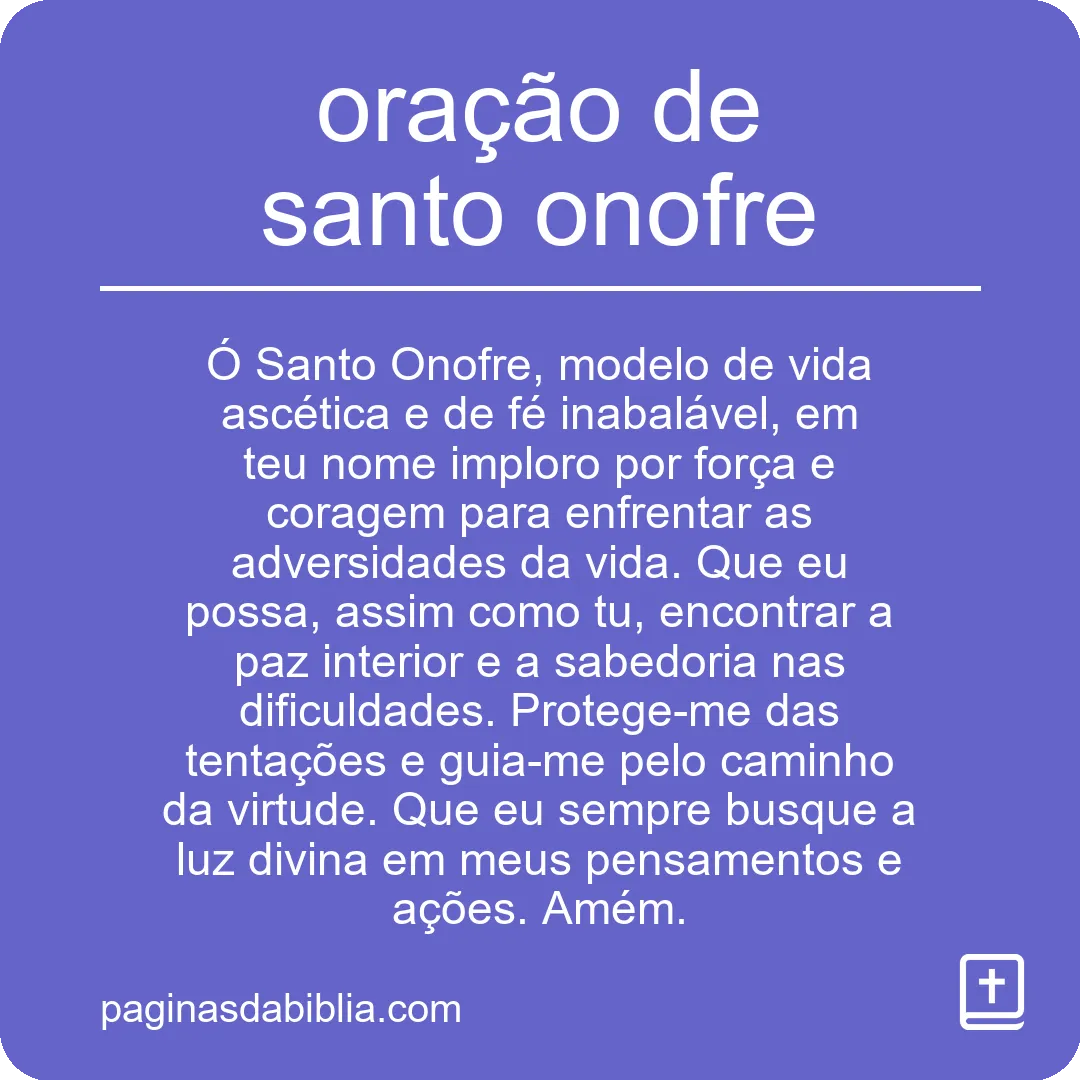 oração de santo onofre