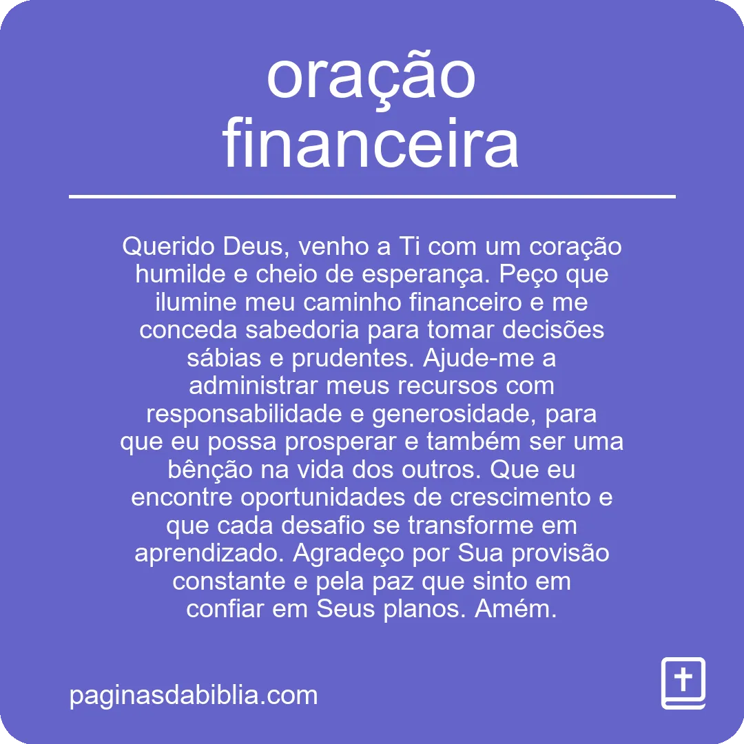 oração financeira