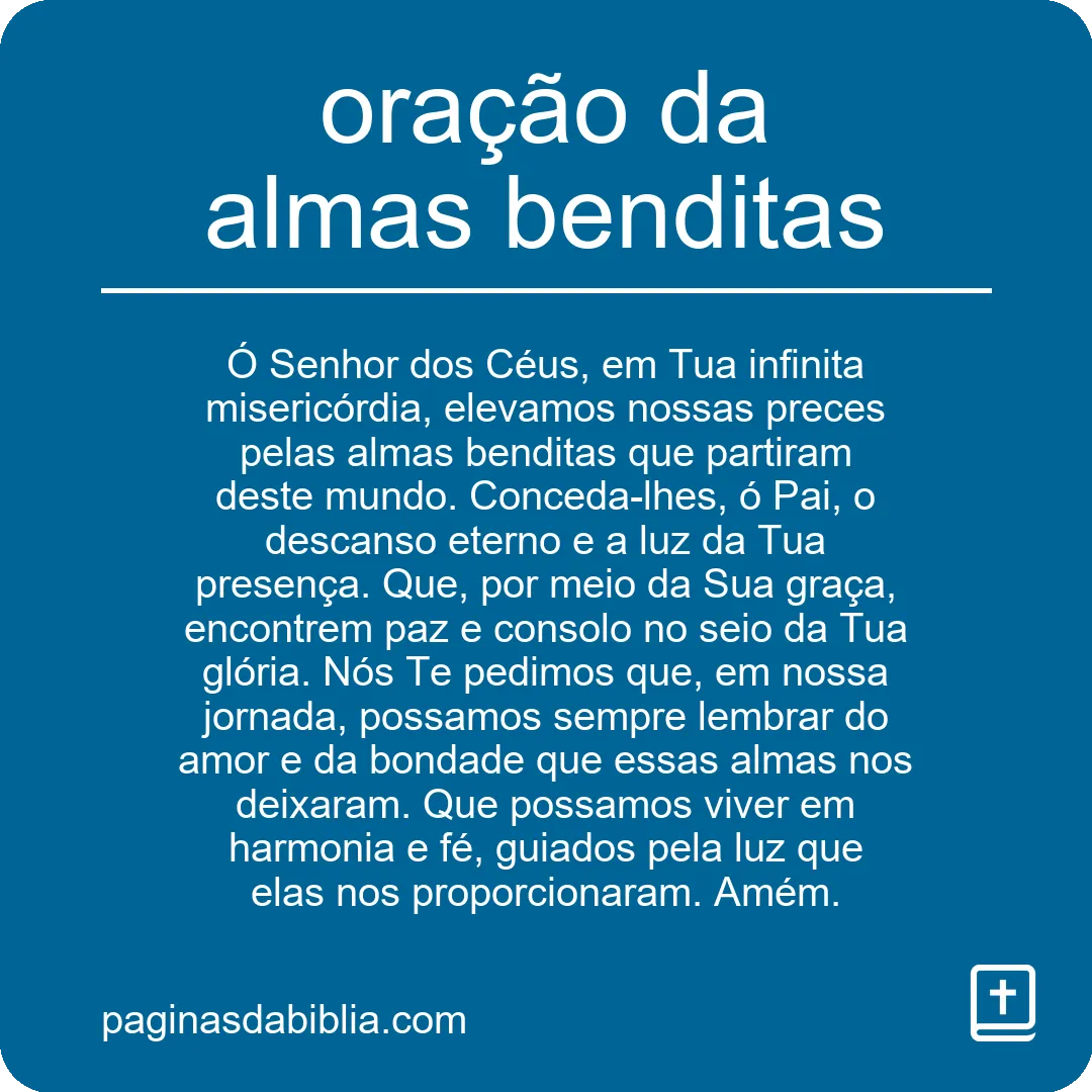 oração da almas benditas