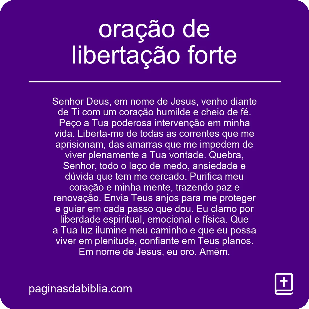 oração de libertação forte