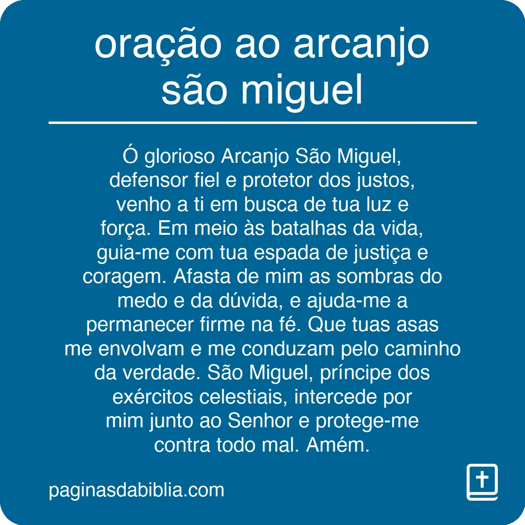 oração ao arcanjo são miguel