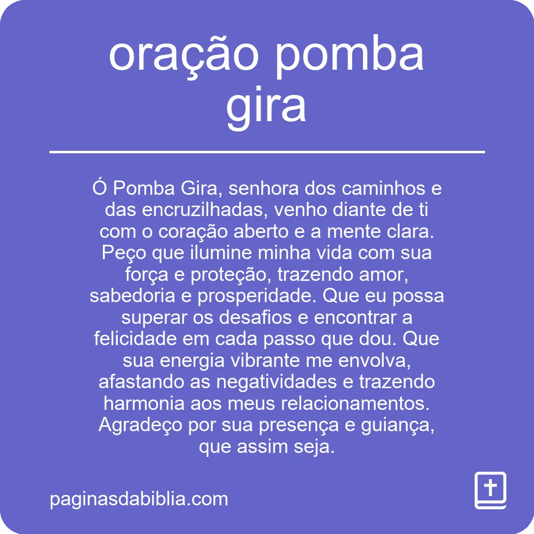 oração pomba gira