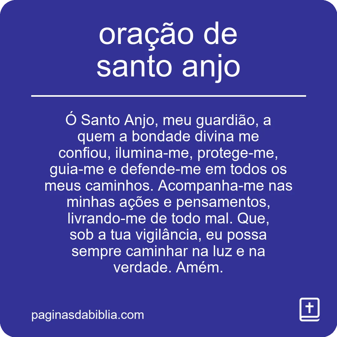 oração de santo anjo