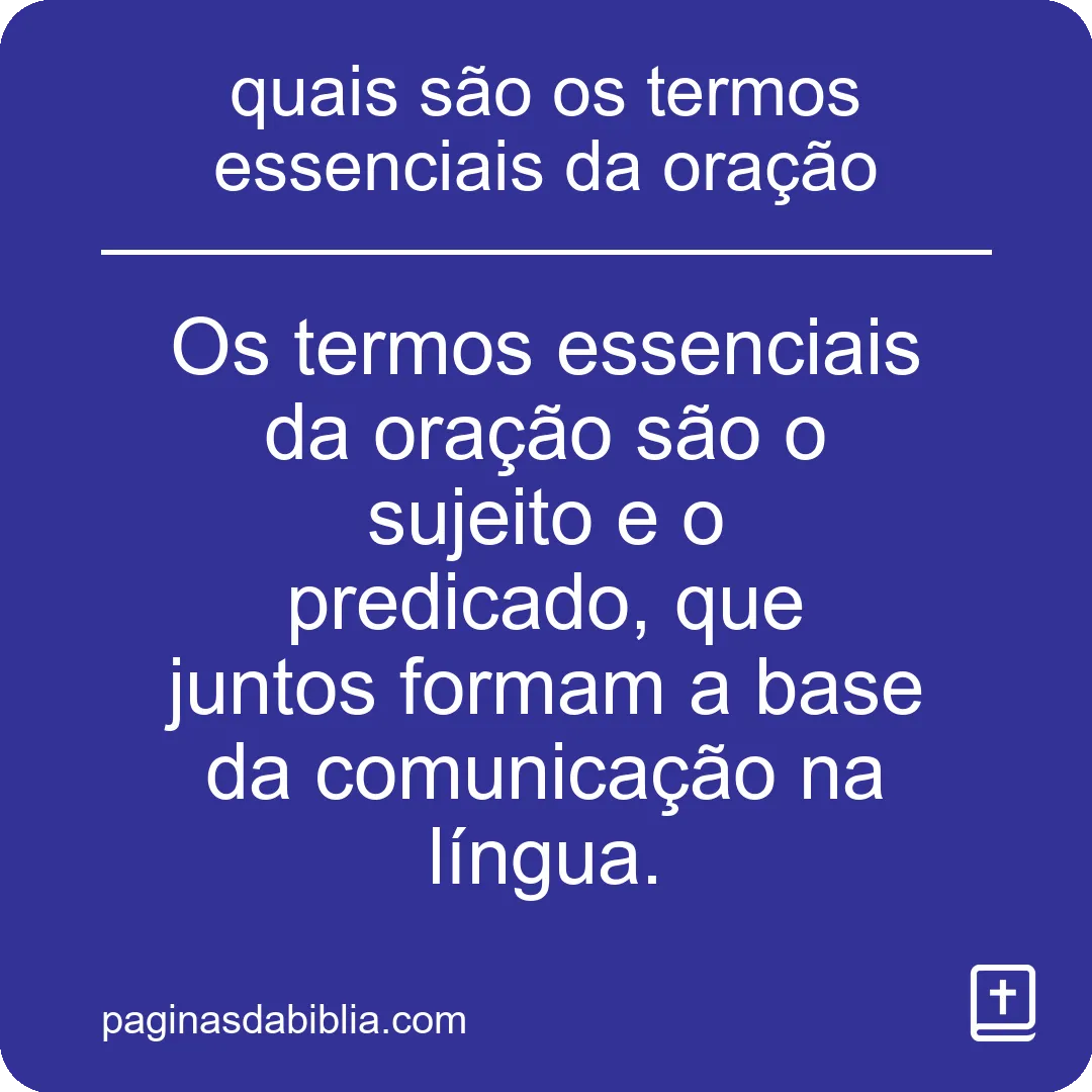 quais são os termos essenciais da oração