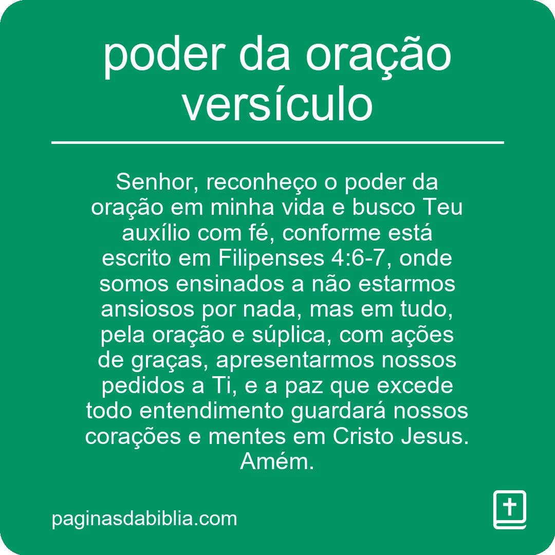 poder da oração versículo