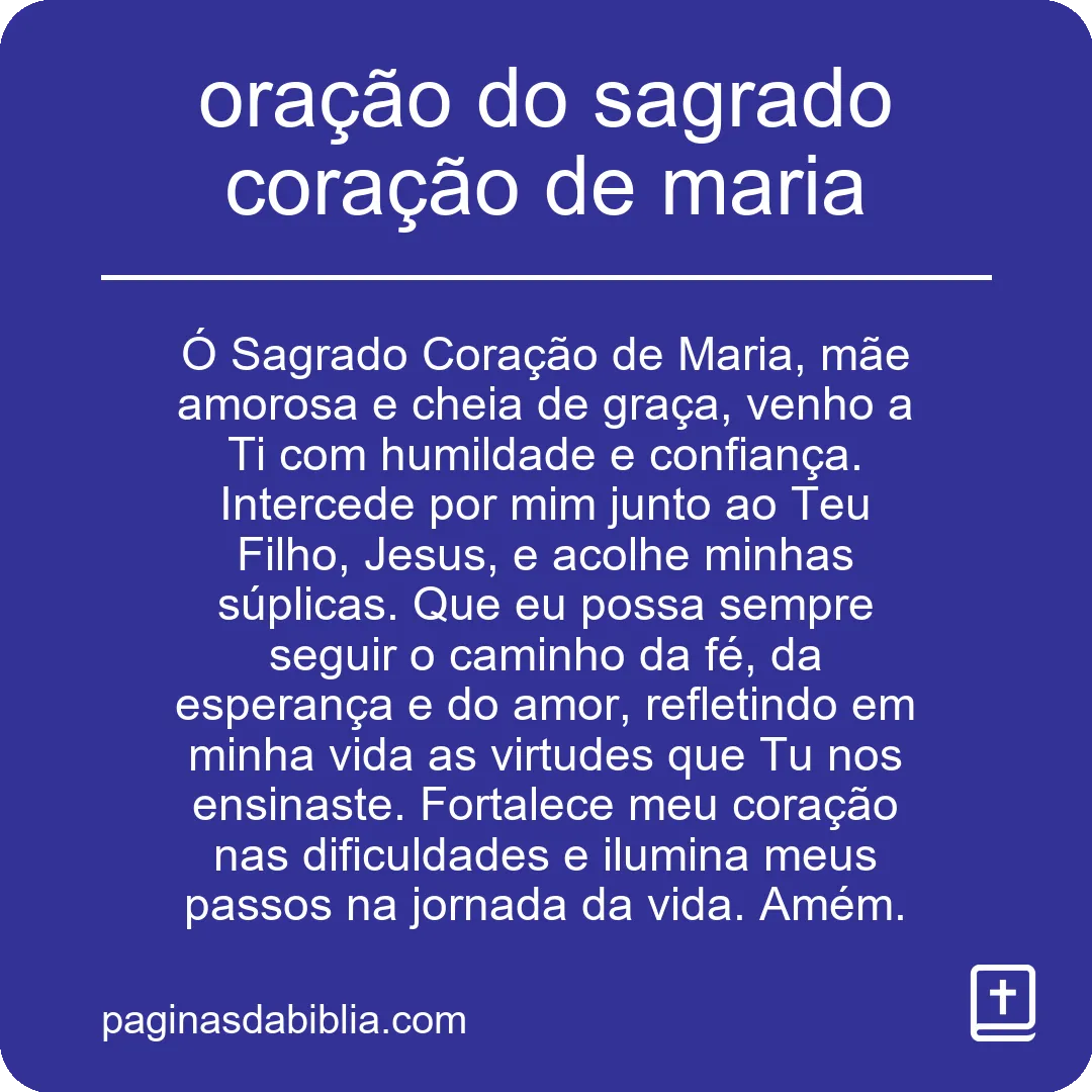 oração do sagrado coração de maria