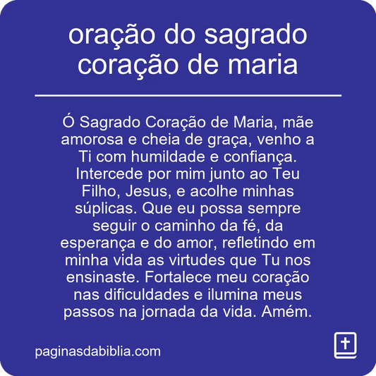 oração do sagrado coração de maria