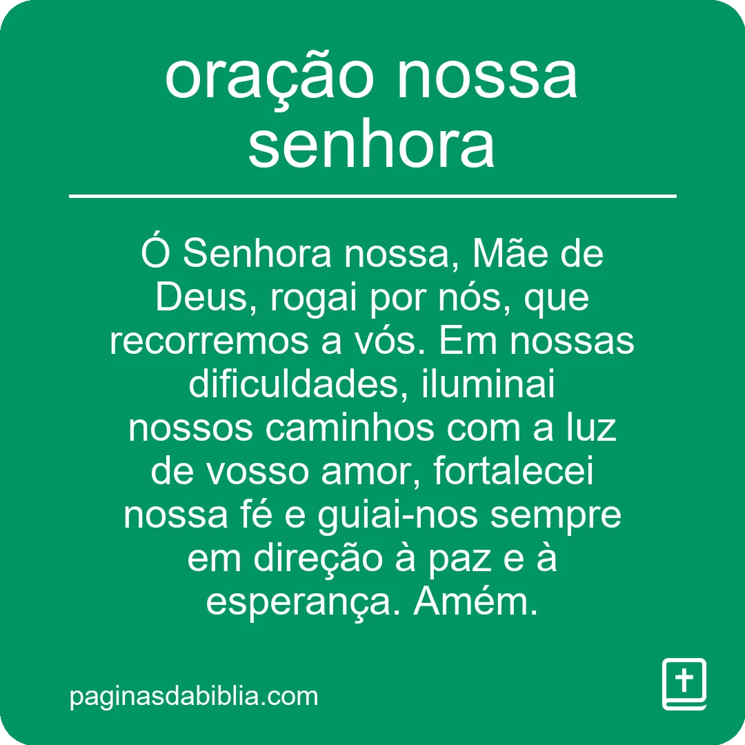 oração nossa senhora