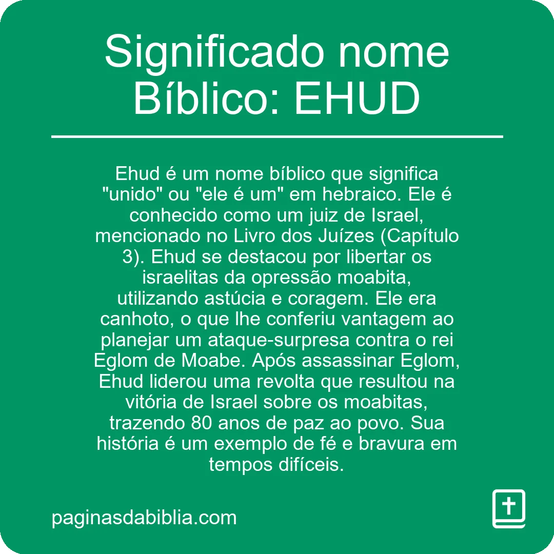 Significado nome Bíblico: EHUD