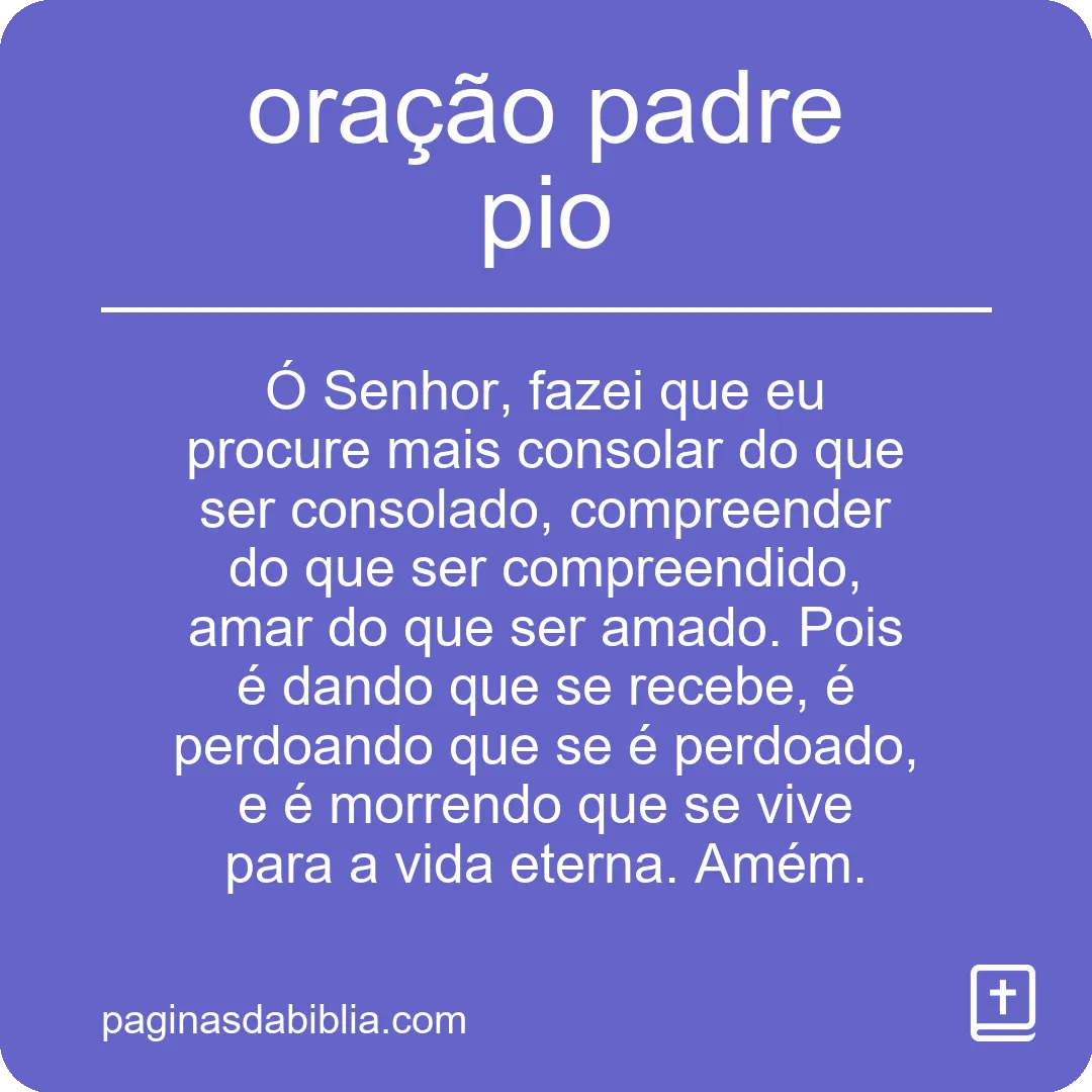 oração padre pio