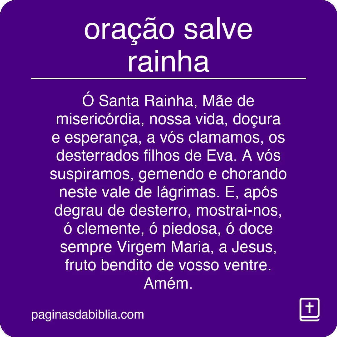 oração salve rainha