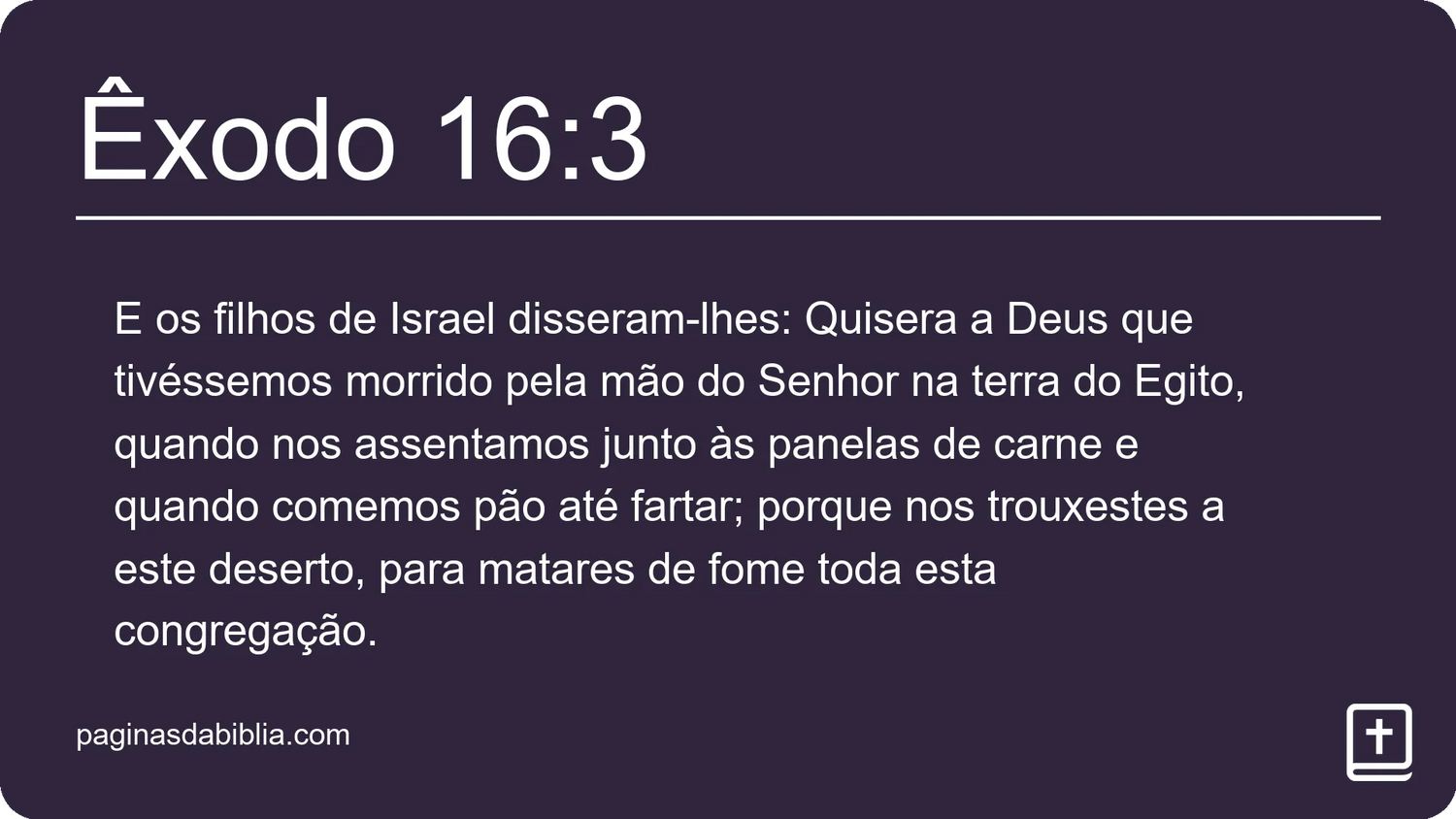 Êxodo 16:3