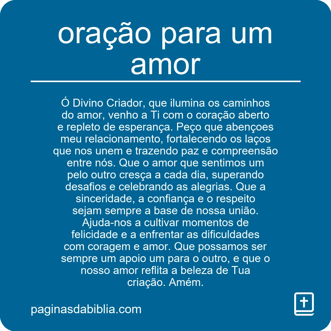 oração para um amor