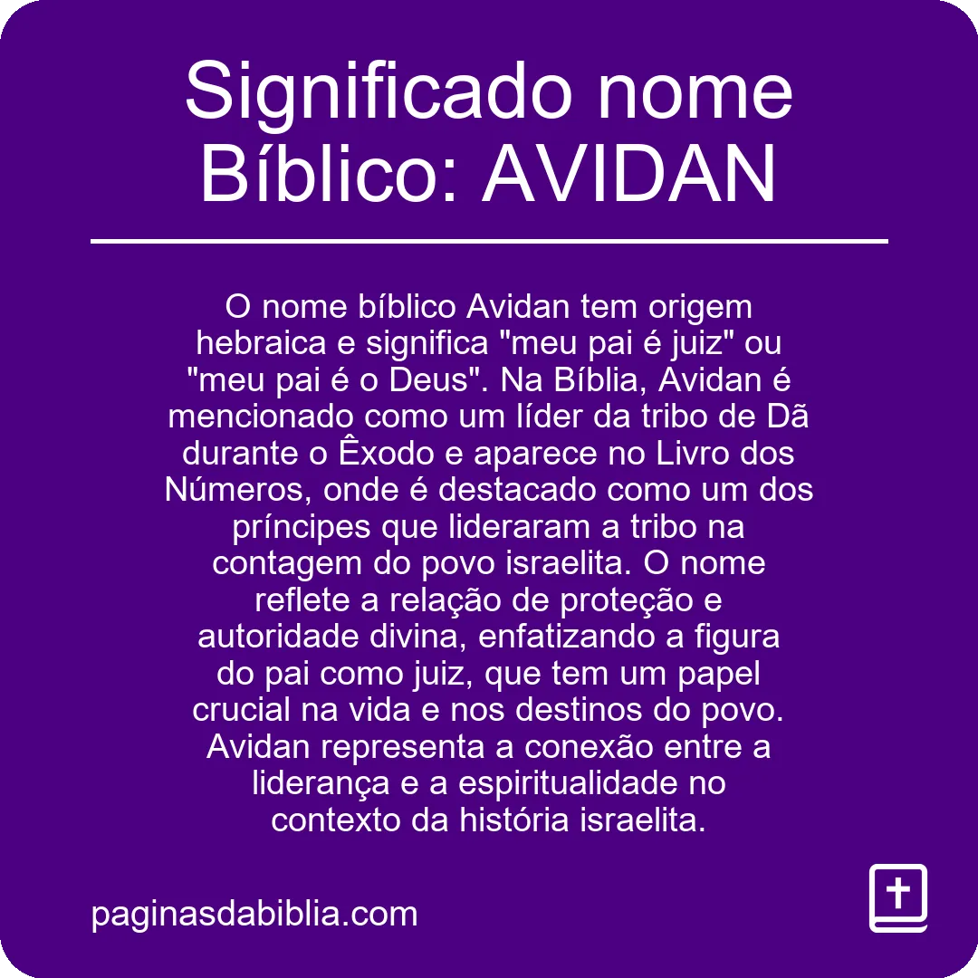 Significado nome Bíblico: AVIDAN