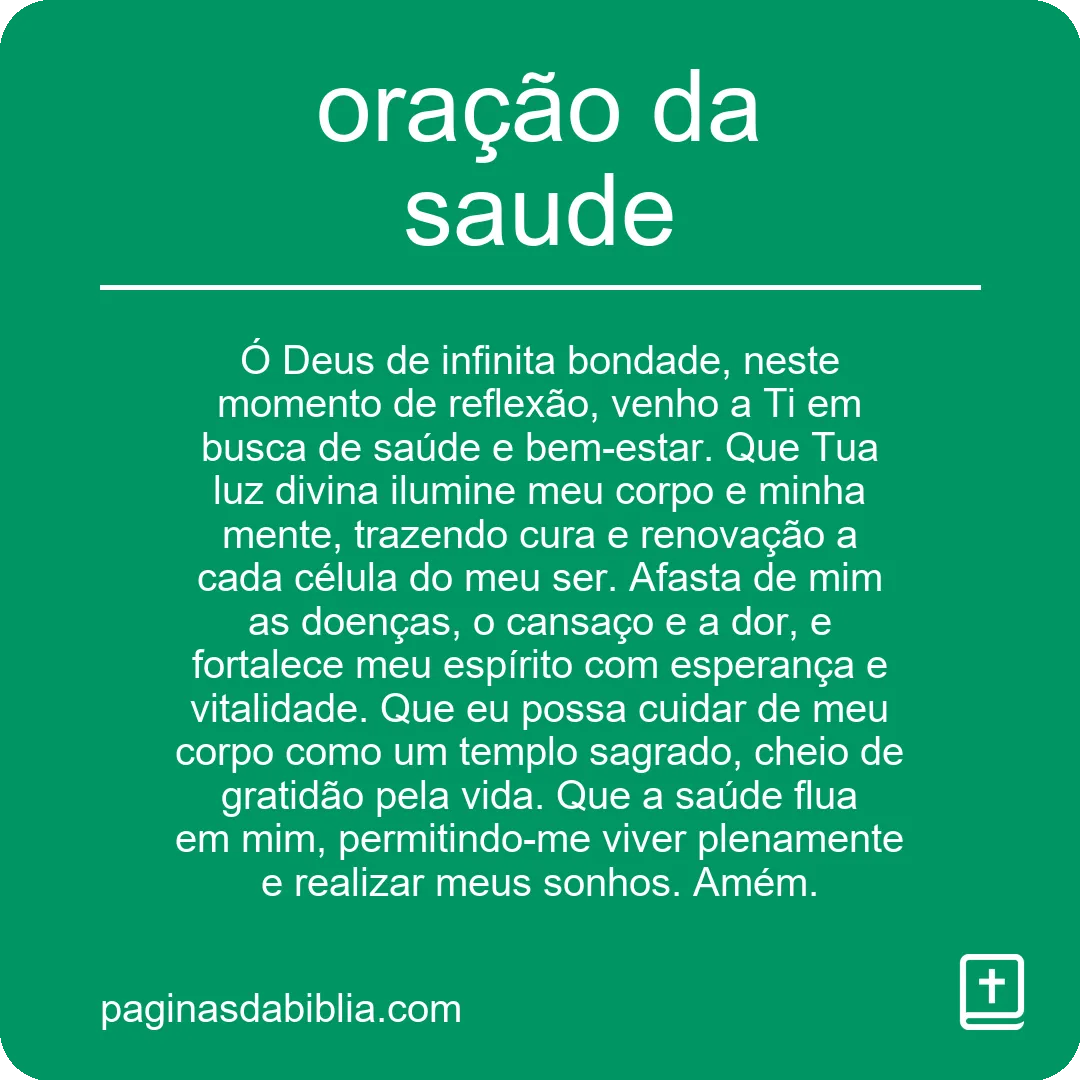 oração da saude