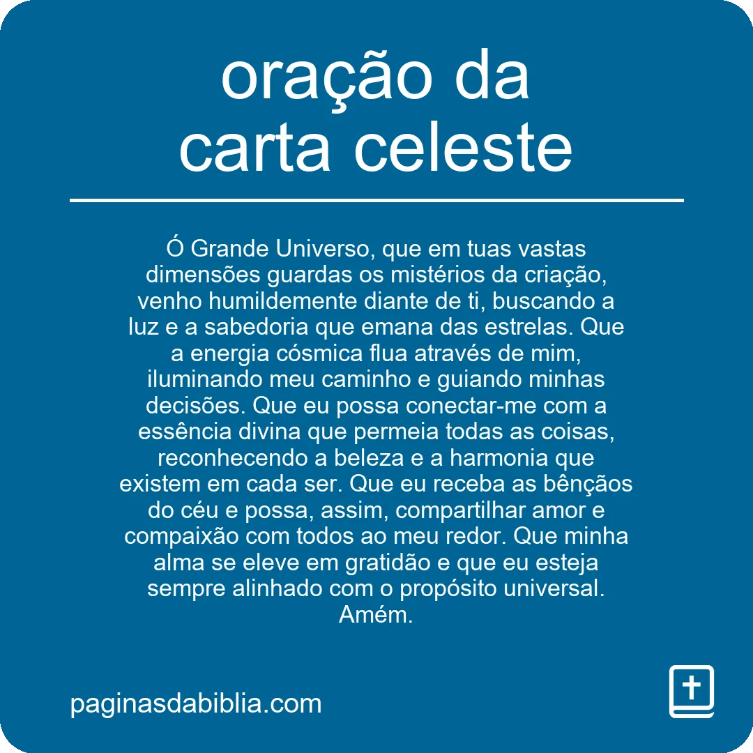 oração da carta celeste