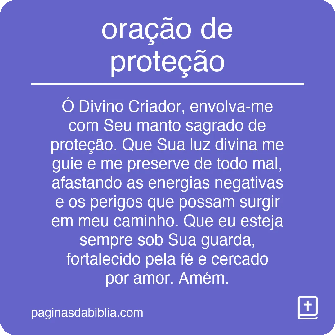 oração de proteção