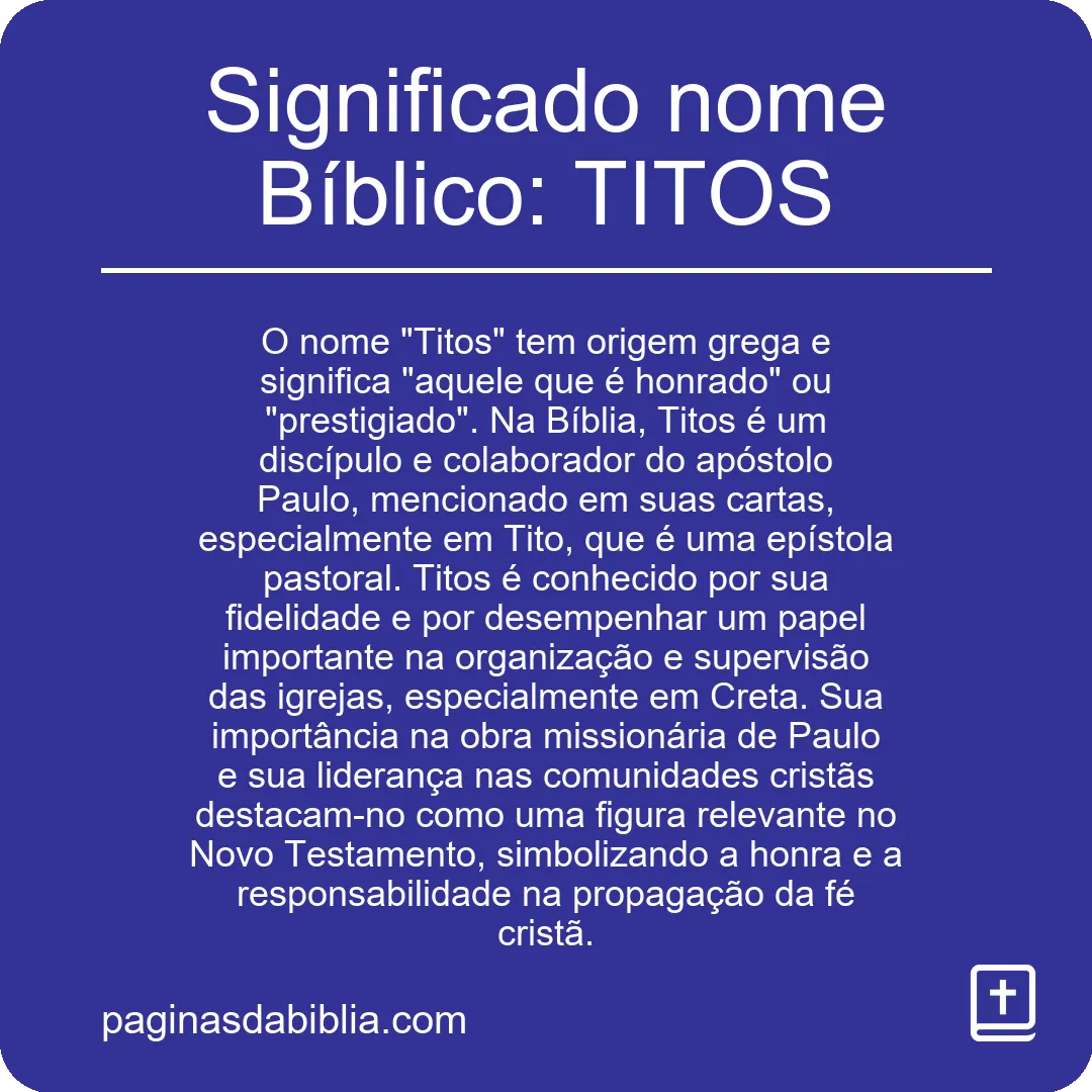 Significado nome Bíblico: TITOS